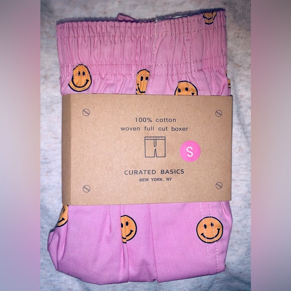 NWT CURATED BASICS FUN IN THE SUN☀️PATTERNED FASHION BOXERS-SMILEY FACE🙂,S,BNWT - Picture 7 of 8